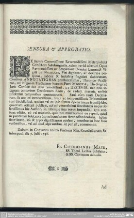 Censura & Approbatio