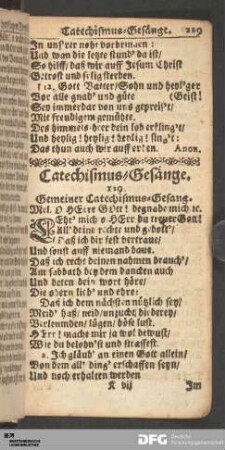 Catechismus-Gesänge.