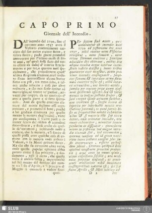 Capo Primo. Giornale dell' Incendio