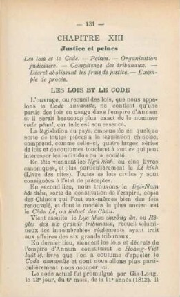 Chapitre XIII. Justice et peines