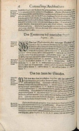 Von Formierung deß jnnerlichen Anguli. Von den Linien der Streichen.