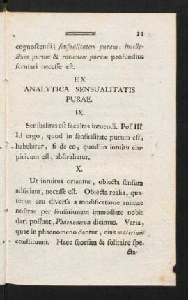 11-15, Ex Analytica Sensualitatis Purae.