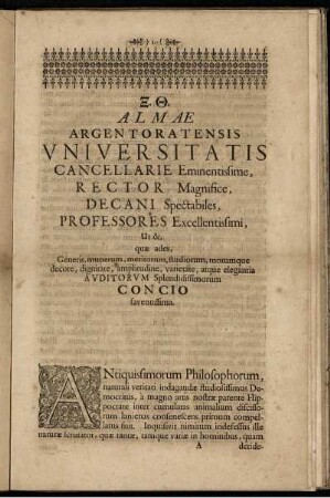 Oratio Inauguralis