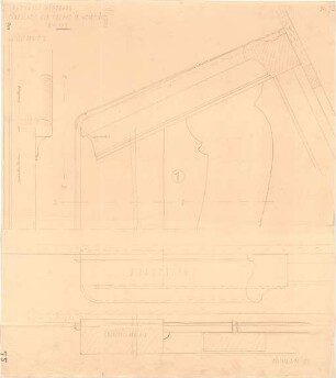 Fischer, Theodor; Würzburg, Münsterplatz; Sparkasse - Treppe im Westflügel (Grundriss, Ansichten,Schnitt)