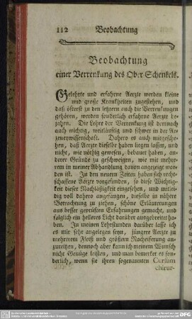 Beobachtung einer Verrenkung des Ober-Schenkels