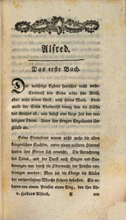 Albrechts von Haller, Herrn von ... Präsidenten der königl. Gesellschaft der Wissenschaften in Göttingen ... Alfred König der Angel-Sachsen