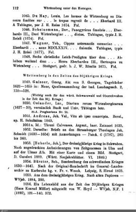 Württemberg in den Zeiten des 30jähr. Kriegs