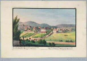 Orstansicht von Eger Gesundbrunnen oder Kaiser-Franzens-Brunnen, später Franzensbad nördlich von Eger in Böhmen (heute Františkovy Lázně bei Cheb in Tschechien)