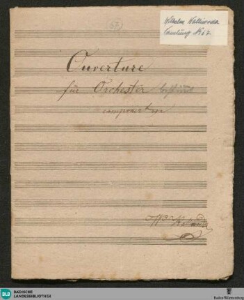 Overtures. Sketches - WK Mus.Ms. 67 : pf; E