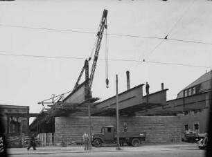 Radebeul, Überführungsbrücke für die Reichsautobahn im Bau