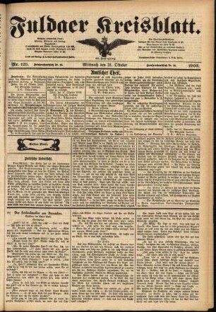 Erste Ausgabe vom Mittwoch, den 21. Oktober 1903.
