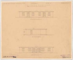 Siedlungsprojekt: Doppelhaus, 2,5 Zimmer, Flachbau, Ansichten 1:100