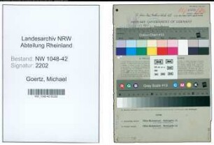 Entnazifizierung Michael Goertz , geb. 27.02.1902 (Abteilungsleiter)
