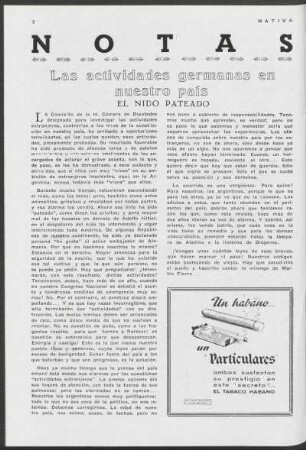 Notas - Las actividades germanas en nuestro país