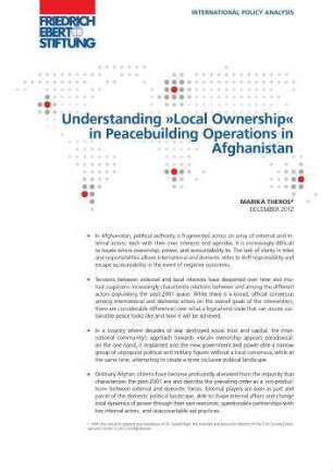 Understanding "local ownership" in peacebuilding operations in Afghanistan