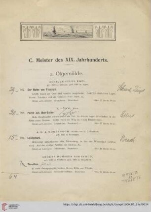 C. Meister des XIX. Jahrhunderts (Nr. 107-178)