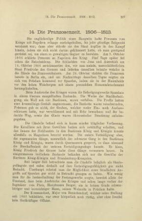 14. Die Franzosenzeit. 1806-1813