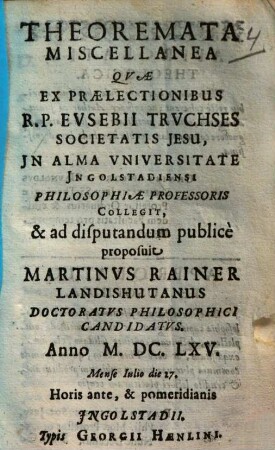 Theoremata miscellanea