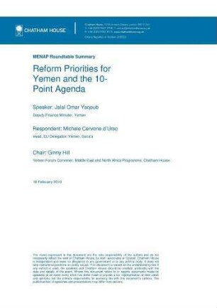 Reform priorities for Yemen and the 10-point agenda