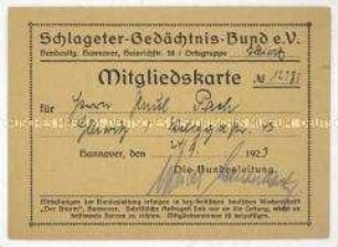 Mitgliedsausweis des Schlageter-Gedächtnis-Bundes