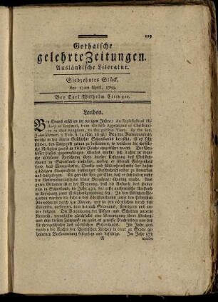 Siebzehntes Stück, den 23ten April, 1789.