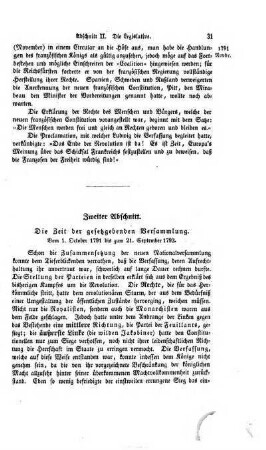 Zweiter Abschnitt. Die Zeit der gesetzgebenden Versammlung