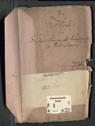 Protokollakten der Kreisgerichtskommission I Recklinghausen für den Ort Recklinghausen (Juden H 1852-1861)