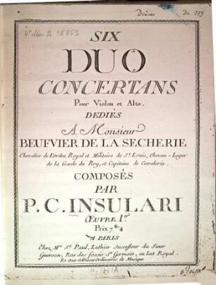Six duo concertans : pour violon et alto ; oeuvre 1er