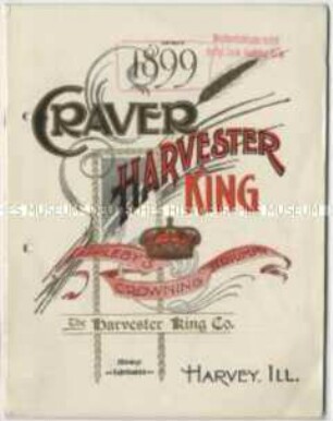 Getreidebearbeitungsmaschinen der Firma Harvester King Company in USA