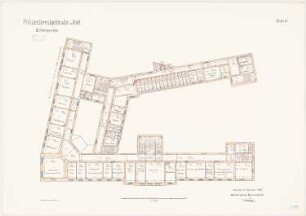 Polizeidienstgebäude, Kiel: Grundriss 2. OG 1:100