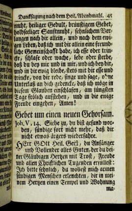 Gebet um einen neuen Gehorsam. - Gebet um glückliche Reise.