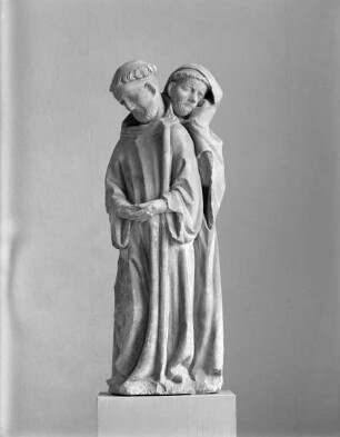 Archivoltenfigur: Verdammte des Jüngsten Gericht, zwei Mönche
