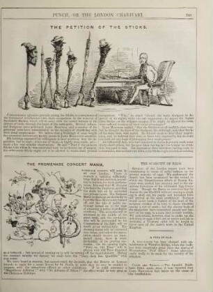 The petition of the sticks; The promenade concert mania