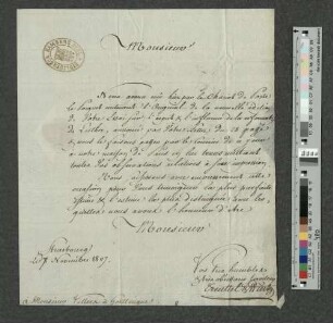 Brief an Charles de Villers