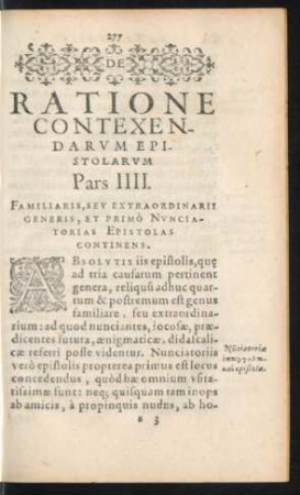 Et Primo Nunciatorias Epistolas Continens.