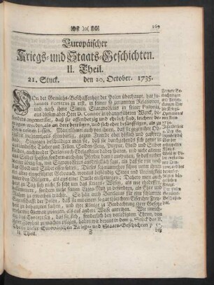 21. Stuck. den 20. October. 1735.