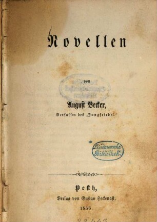 Novellen von August Becker