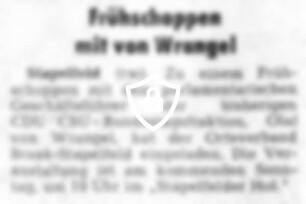 Frühschoppen mit von Wrangel