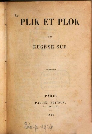 Plik et Plok : Par Eugène Süe