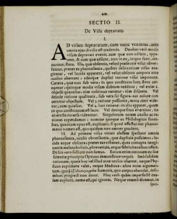Sectio II. De Visu depravato.