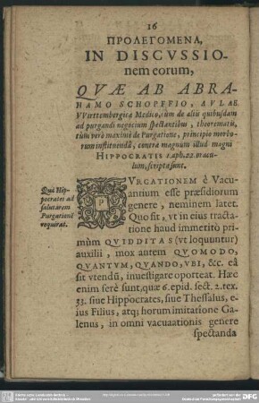 Prolegomena In Discussionem eorum, Quae Ab Abrahamo Schopffio
