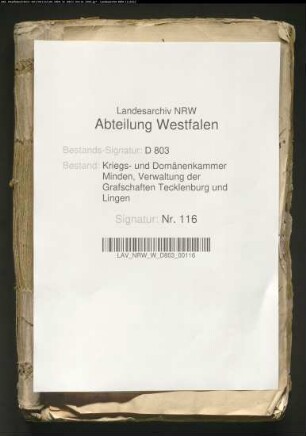 Die monatlichen Kontributionsetats von der Grafschaft Lingen von 1724 bis 1740