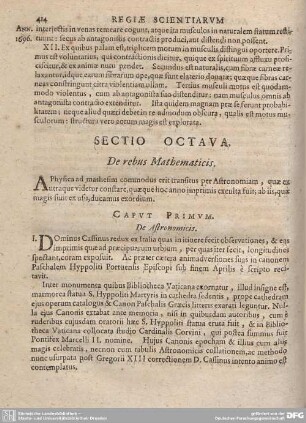 Sectio Octava