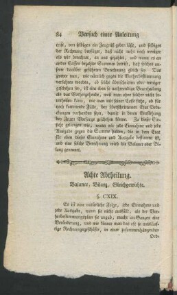 Achte Abtheilung. Balance, Bilanz, Gleichgewichte