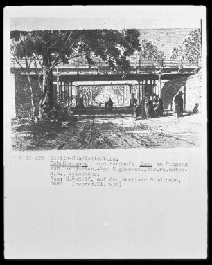 Berlin-Charlottenburg, Bahnübergang nahe dem Bahnhof Zoo, am Eingang zum Tiergarten, von Osten gesehen