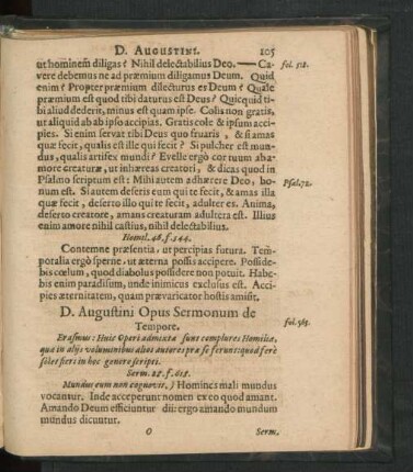 D. Augustini Opus Sermonum de Tempore.