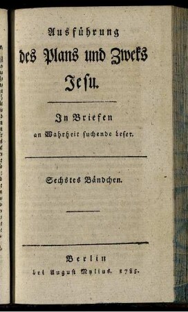 Sechstes Bändchen.