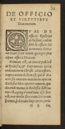 De Officio Et Virtutibus Diaconorum.