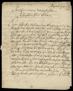 Brief von Wilhelm Friedrich Thülmeyer an Friedrich Lucae