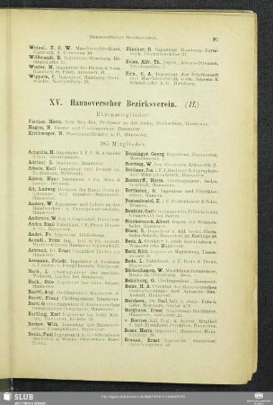 XV. Hannoverscher Bezirksverein.